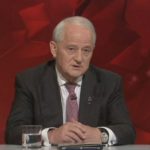 Screenshot of Ruddock on Q&A TV show